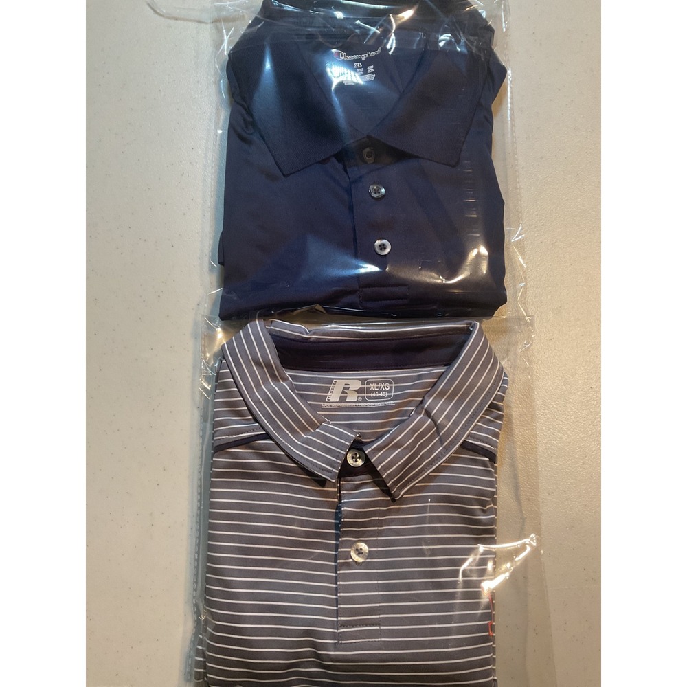 2 Polo. 1 Russell Auburn Tigers Polo Shirt Mens XL Gray 1 Champion Golf